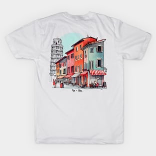 Pisa Italy | Leaning Tower of Pisa | Italian Sidewalk Café T-Shirt